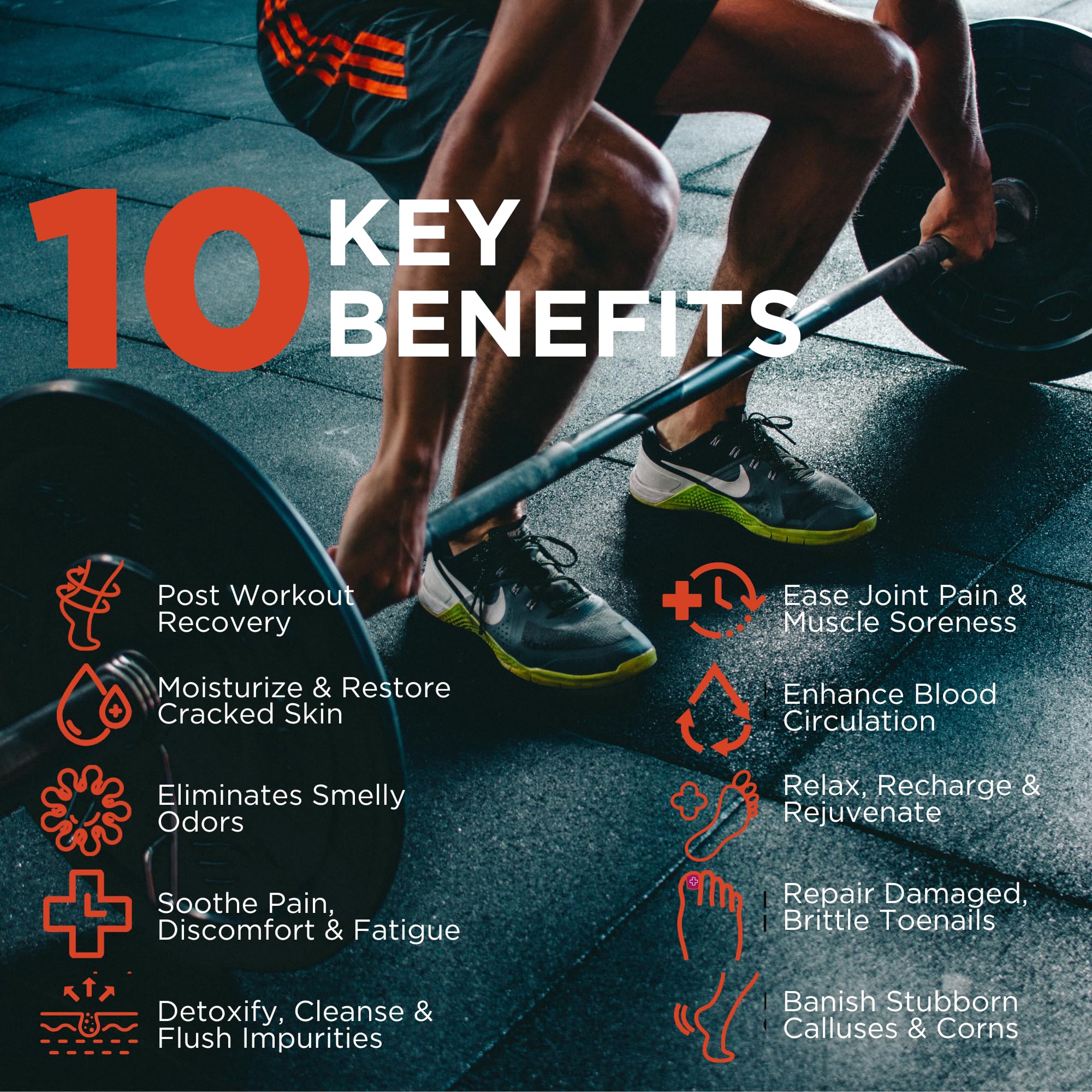 Muscle Relief Foot Soak with Epsom Salt, Made in USA, Soothe Foot Aches, Muscle Pain DAILY REMEDY