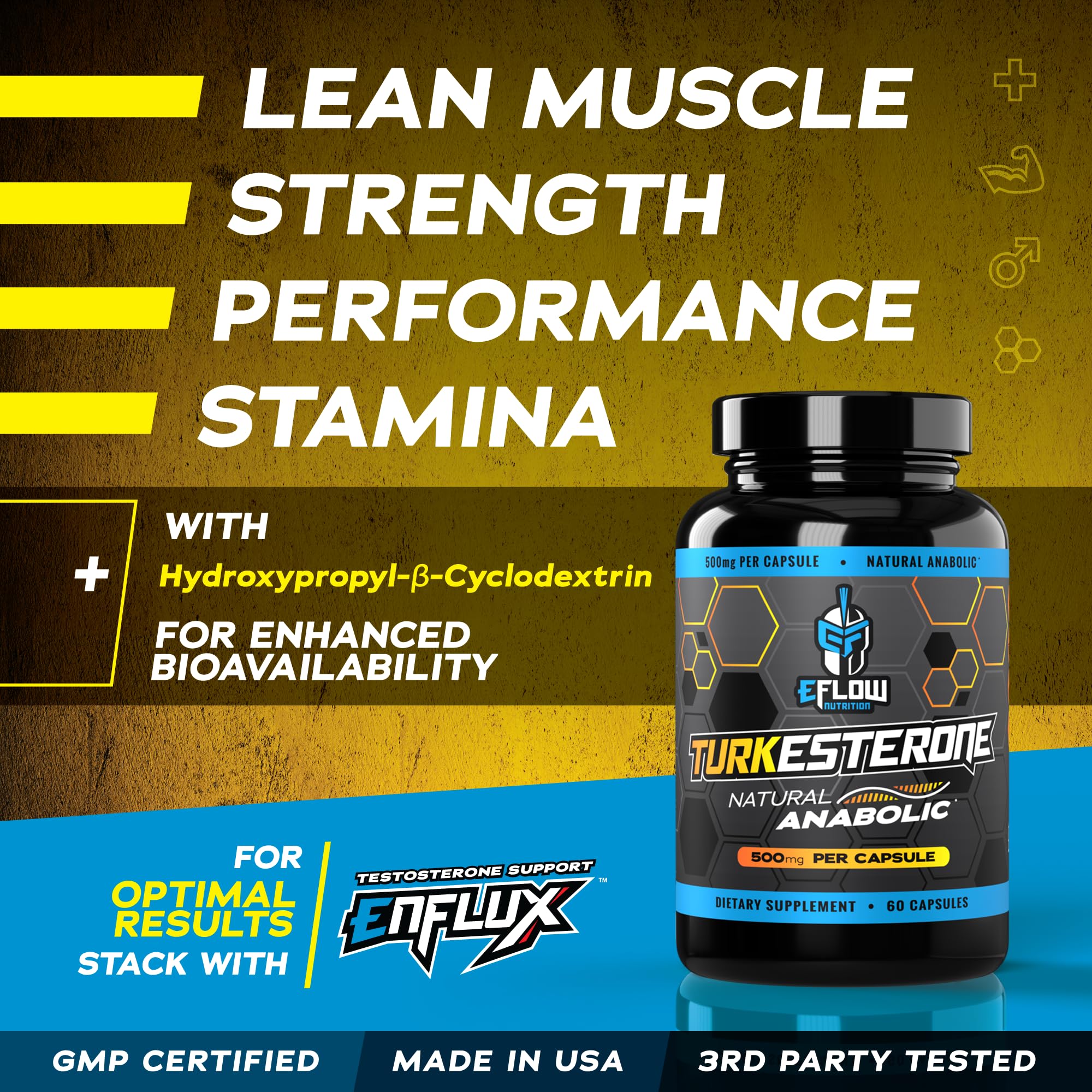 eFlow Nutrition Turkesterone (500 mg) Ajuga Turkestania Extract Complexed eFlow Nutrition