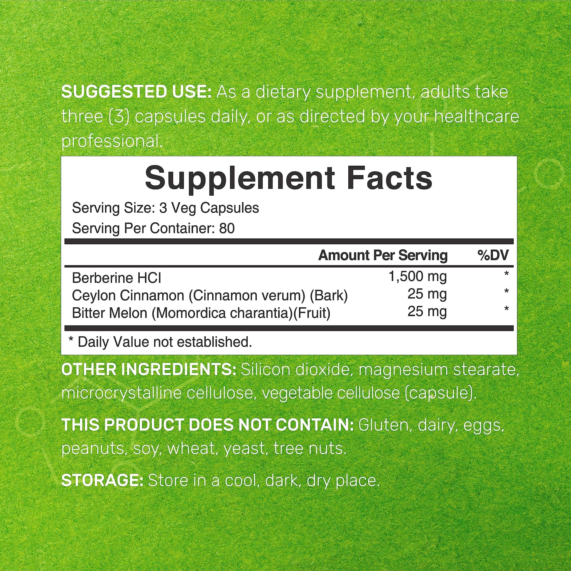 Berberine Supplement 500mg Per Capsule (1500mg Per Serving) | 240 Veggie Capsules DEAL SUPPLEMENT