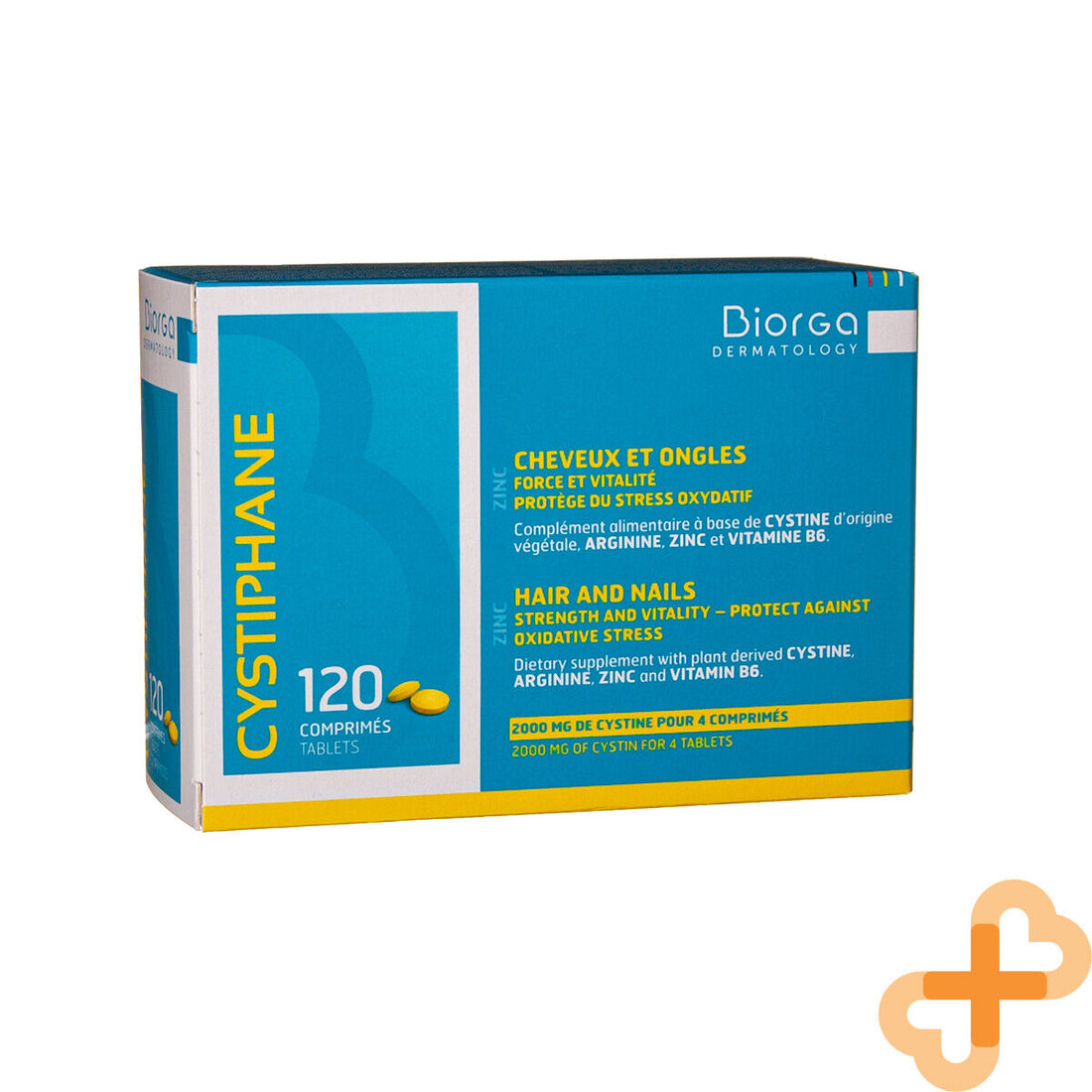 Biorga Cystiphane 120 Tablets Hair Nails Strength Vitality Cystine Zinc B6 Biorga