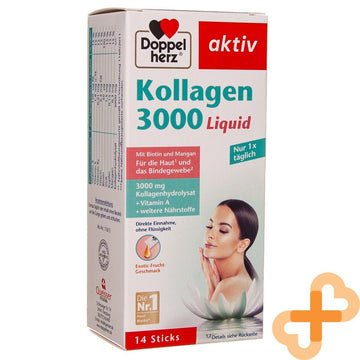 DOPPELHERZ AKTIV Kollagen 3000 Liquid Solution 14 Units Skin Supple DOPPELHERZ