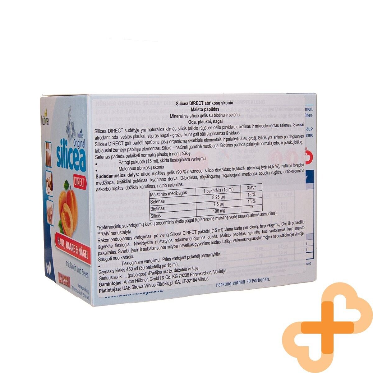 SILICEA DIRECT Apricot Flavor 30 Sachets Supplement For Hair Skin, Nails SILICEA