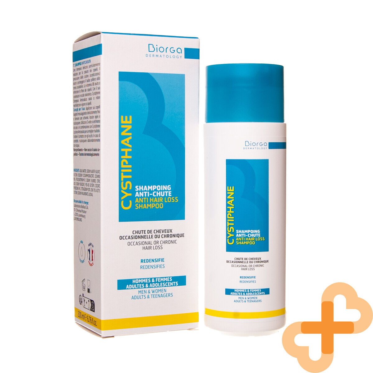 Cystiphane Biorga Anti hair Loss Shampoo Men Women 200ml strengthens hair Biorga